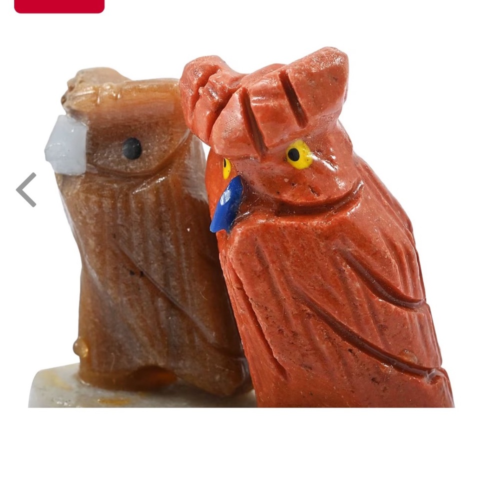 ADORABLE Multi Gemstone Carved Owl Couple Approx 170cts
